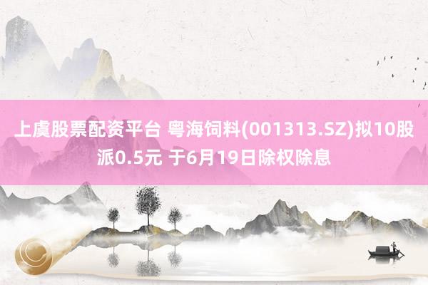 上虞股票配资平台 粤海饲料(001313.SZ)拟10股派0.5元 于6月19日除权除息