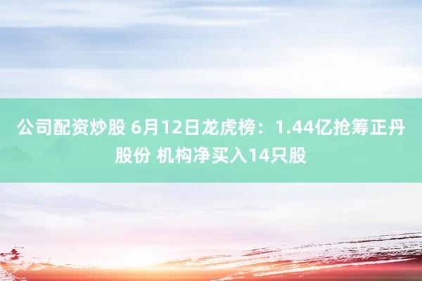公司配资炒股 6月12日龙虎榜：1.44亿抢筹正丹股份 机构净买入14只股