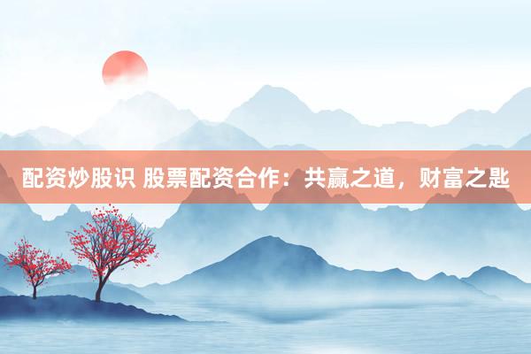 配资炒股识 股票配资合作：共赢之道，财富之匙
